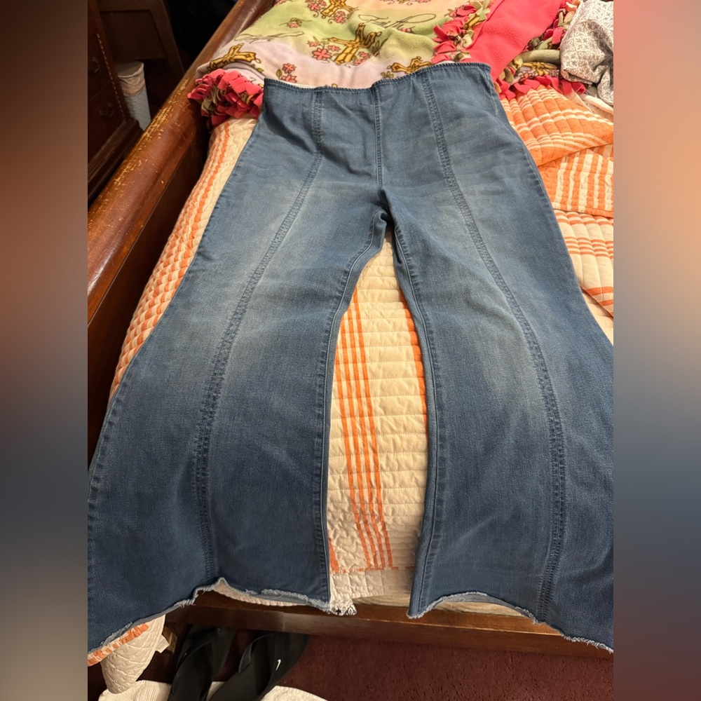 Wonderly Flare Wide Leg Blue Jeans